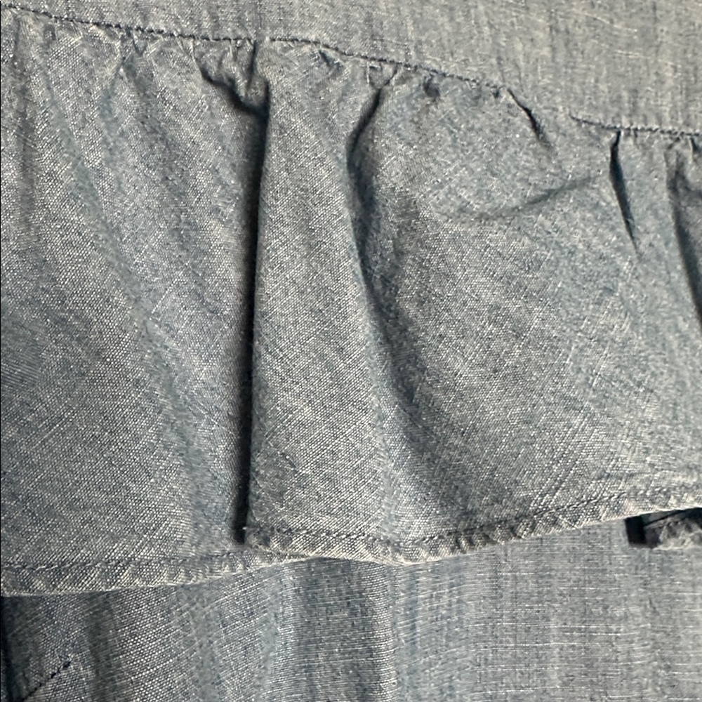 J CREW CHAMBRAY RUFFLE DENIM DRESS SIZE 4 - Picture 7 of 11